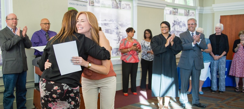 CASA volunteer graduating from training