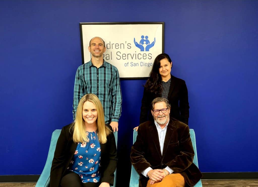 Top row: Staff Attorney Justin Shagrin, Managing Attorney Maria Diaz — Bottom row: NMD & Dual Lead Attorney Caitlin Zaback, Managing Attorney Steve Wedel