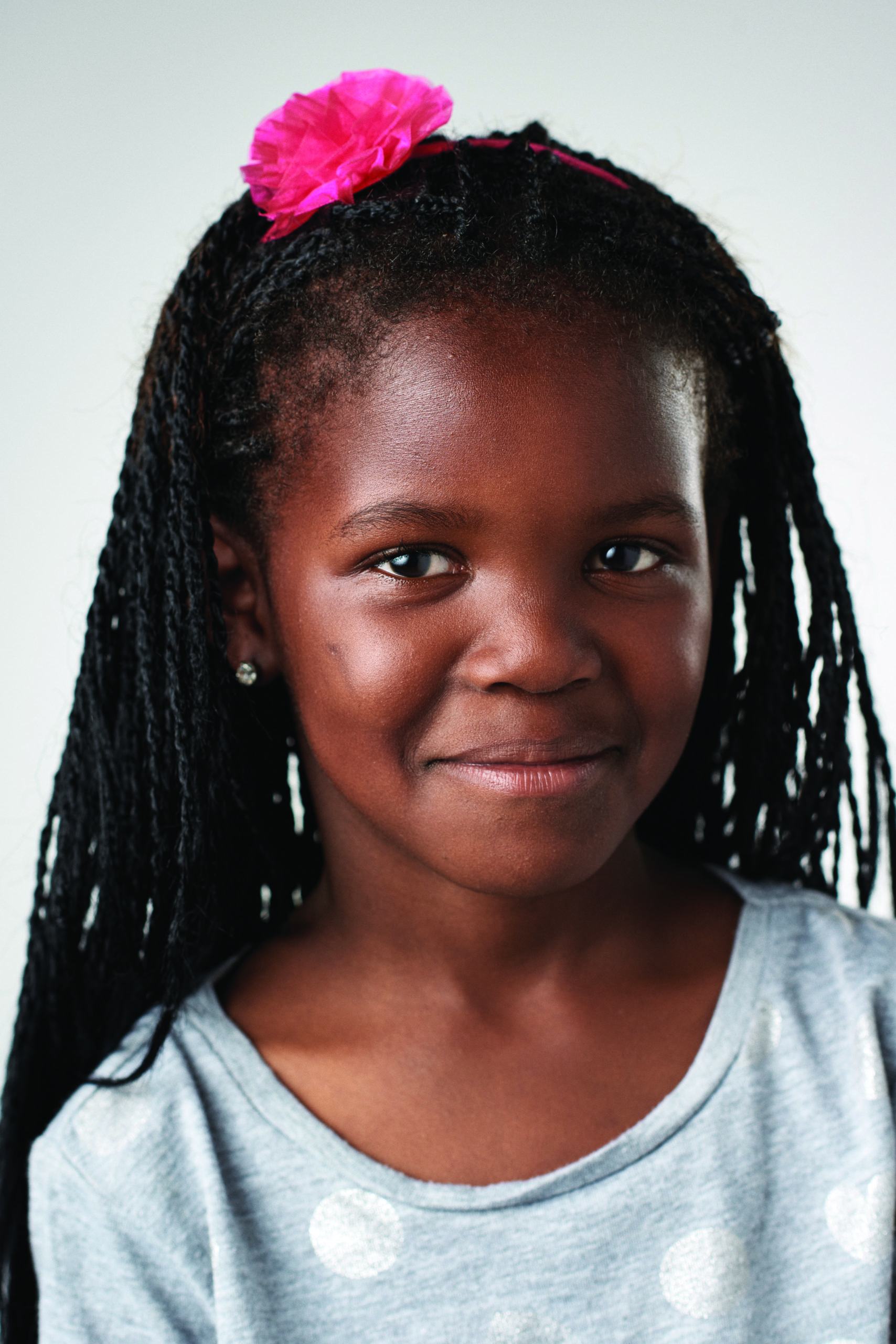 Young black african girl portrait collection